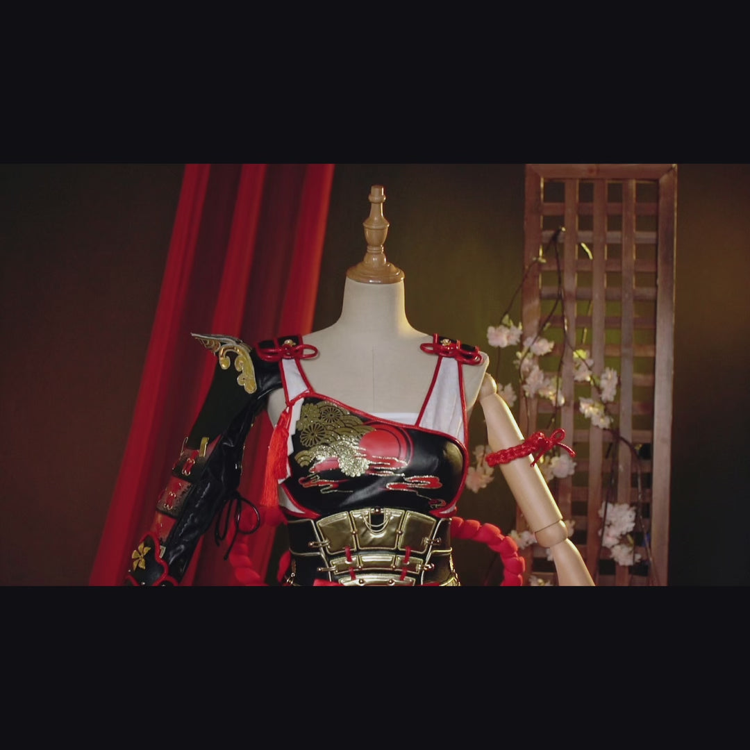 Naraka: Bladepoint Kurumi Cosplay Costume Red Suit for Girls New Year Cosplay Party Games Suit