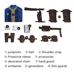 Fallout Cooper Howard Cosplay Costume Movie Cosplay Suit Party Costume for Men's Blue Outfit