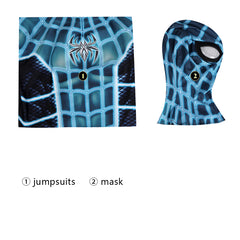 Marvel's Spider-Man Fear-Itself Suit Cosplay Bodysuit Blue Jumpsuit for Men