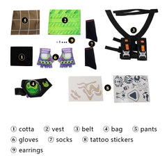 VALORANT Gekko Cosplay Costume Outfit Cosplay Gekko Game Costume for Men's Party Suit