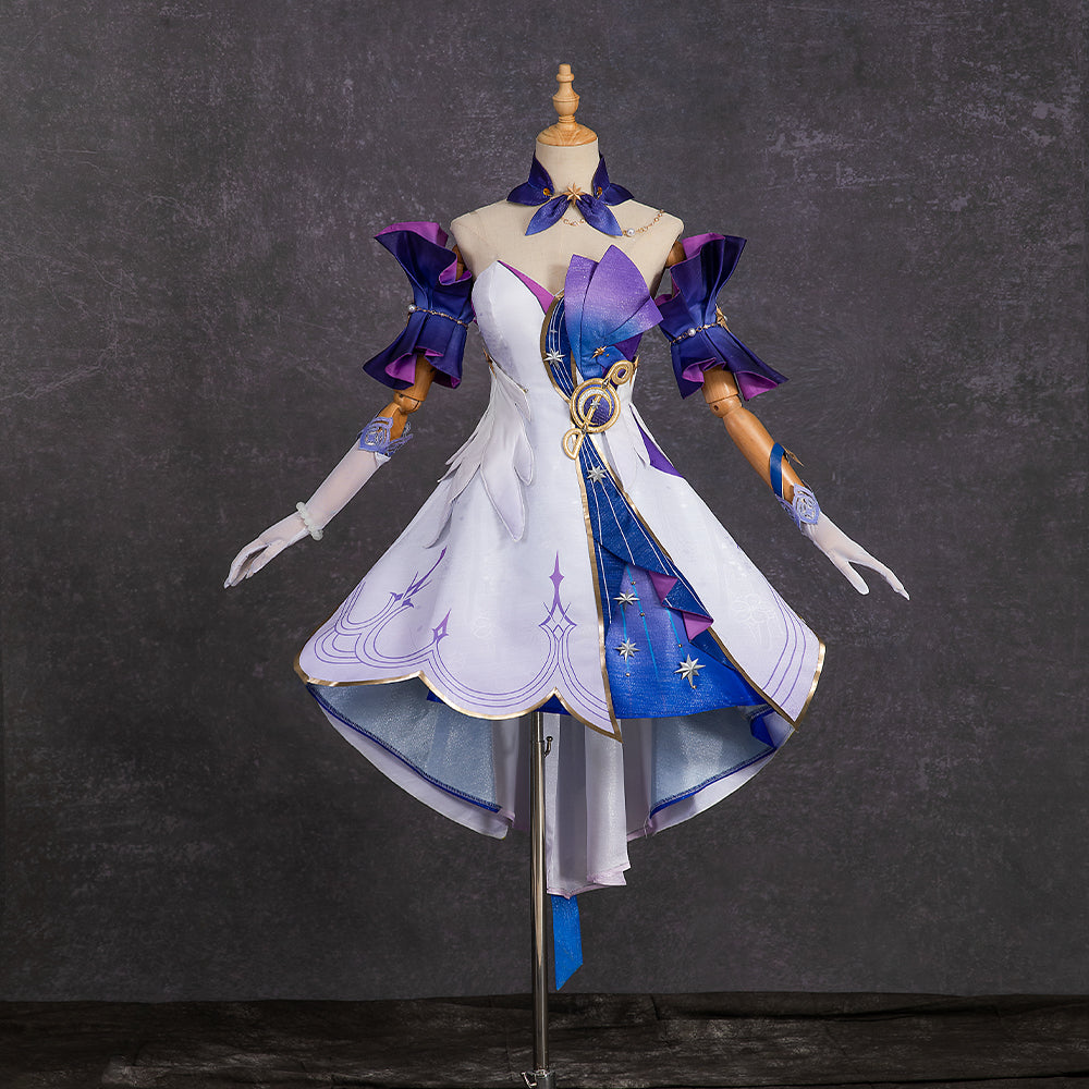 Honkai Star Rail Alice Himora Cosplay Costume Blue Dress for Girls Cosplay Party Costume for Halloween