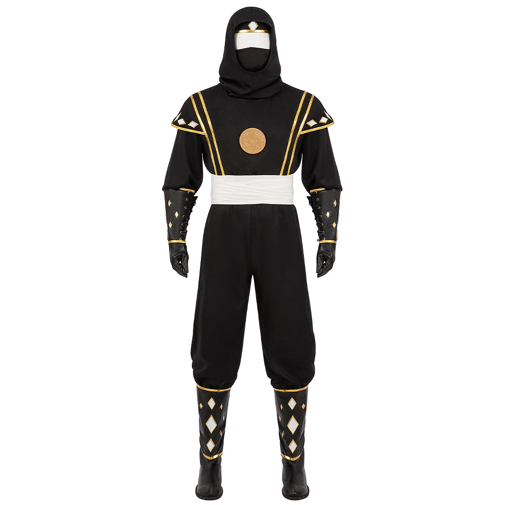 Mighty Morphin Power Rangers Black Ninja Cosplay Costume Black Costume for Men Cosplay Party