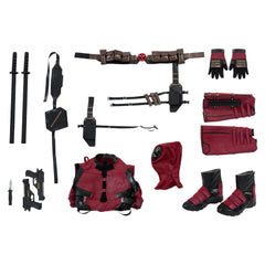 Deadpool 3 Cosplay Deadpool Cosplay Costume Red Jumpsuit for Man Halloween Cosplay Party