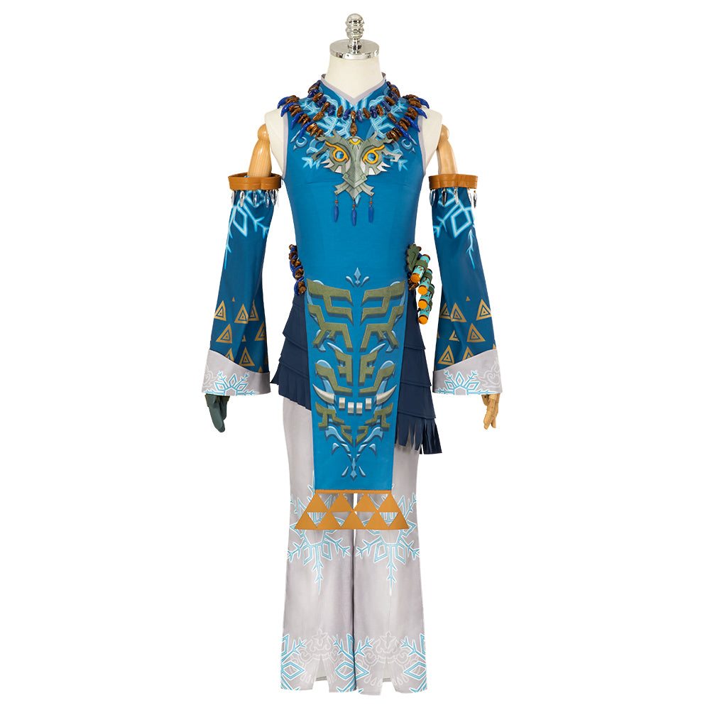 The Legend of Zelda: Tears of the Kingdom Princess Cosplay Costume Blue Suit for Women