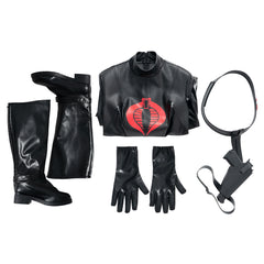 G.I. Joe: Rise of Cobra The Baroness Cosplay Costume Black Jumpsuit for Girls Cosplay COBRA Suit for Halloween Party