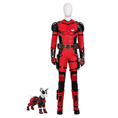 Deadpool & Wolverine Cosplay Costume with Doggie Jumpsuit Deadpool Cosplay Red Costume for Men