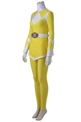 Mighty Morphin Power Rangers Trini Cosplay Jumpsuit Yellow Costume for Women's Cosplay Party