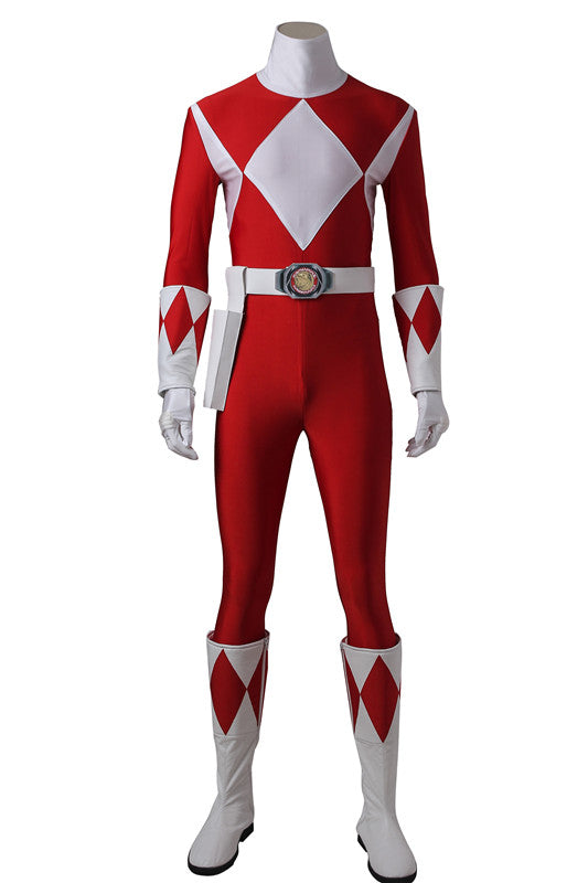 Mighty Morphin Power Rangers Jason Cosplay Bodysuit Cosplay Jumpsuit Red Suit for Boys