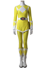 Mighty Morphin Power Rangers Trini Cosplay Jumpsuit Yellow Costume for Women's Cosplay Party