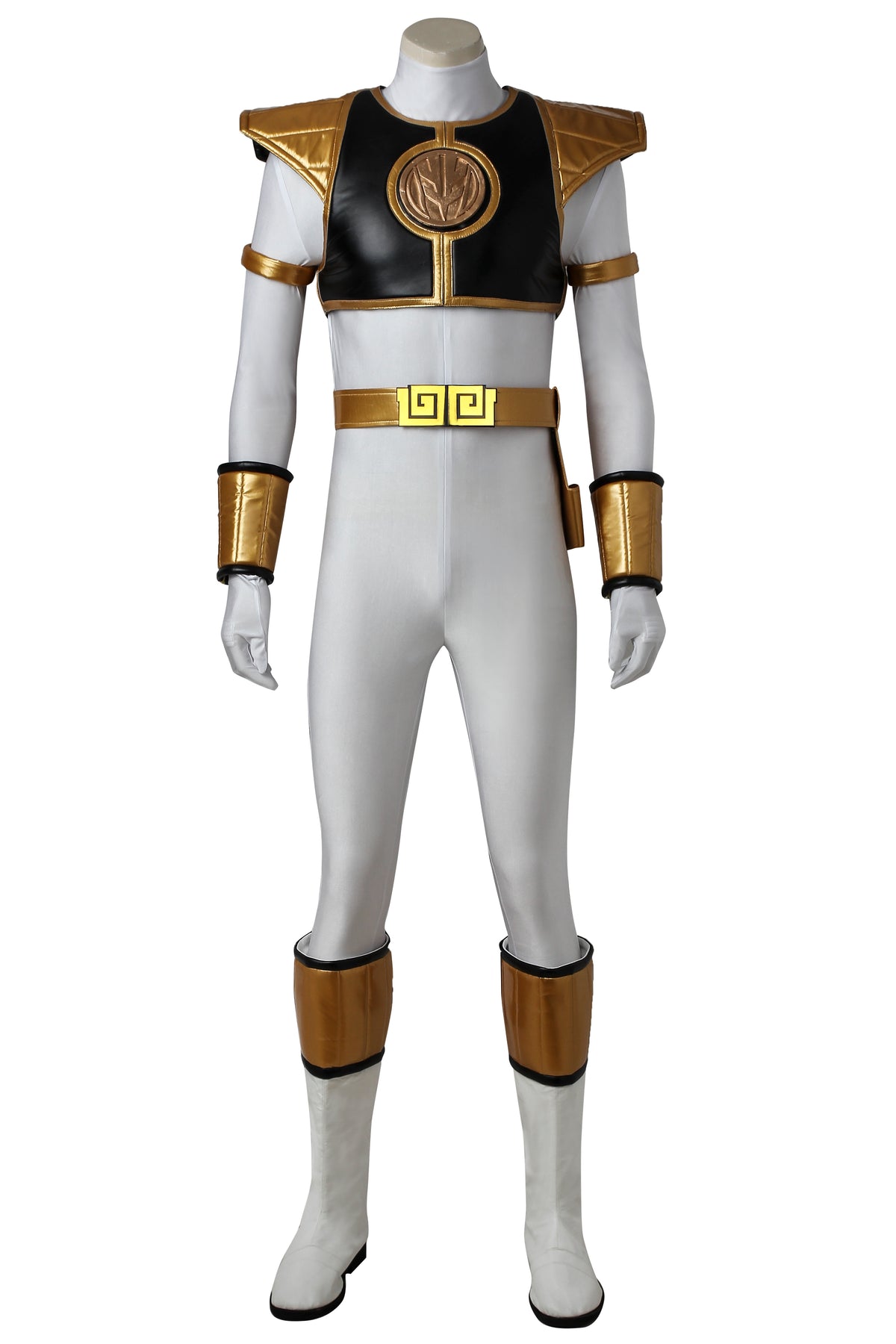 Cosplay Jumpsuit Mighty Morphin Power Rangers Tommy Cosplay Costume White Bodysuit for Men Cosplay Party