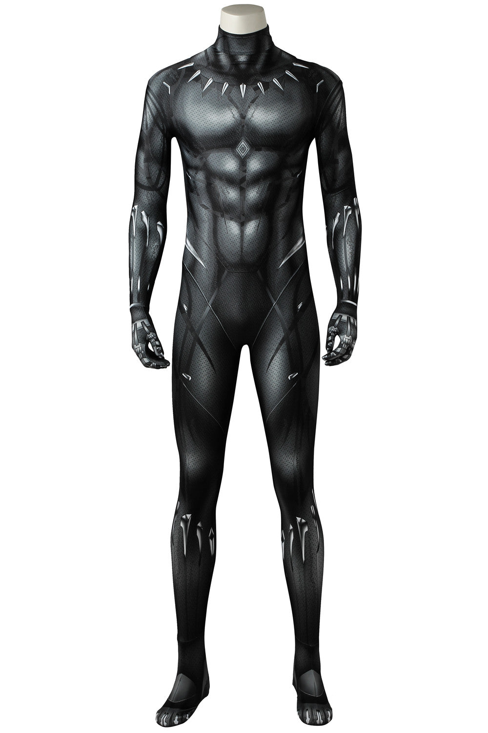 Black Panther T'Challa Cosplay Costume Black Suit Halloween Party Jumpsuit Costume Bodysuit for Men