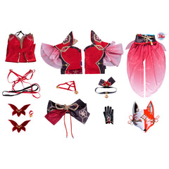 Honkai: Star Rail Sparkle Cosplay Costume Red Suit for Girls Halloween Cosplay Party Costume